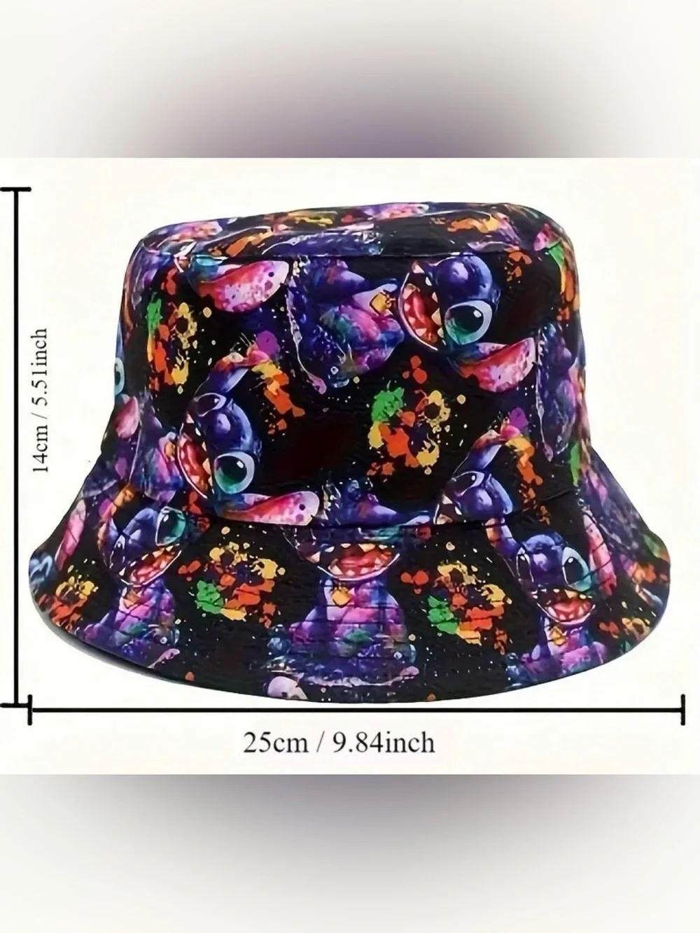 STITCH BUCKET HAT Disney Animation Cartoon Summer Sun Protection Adult Unisex